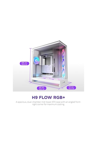 Nzxt H Series H9 Flow Rgb+ Cm-h92fw-p1 Beyaz Atx Mid Tower Gaming Akak0nzx0061
