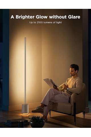 Govee Lyra PRO RGBICWW Köşe Lambası H6079382 BT Hoparlörlü 2100 Lümen Alexa Google Asst. Destekli Gri