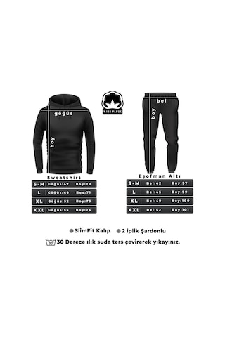 Fermuarlı Eşofman Takımı Siyah