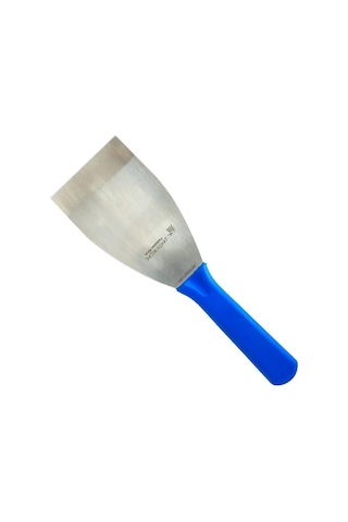 Bursa Paslanmaz Gıda Spatulası No:4, 10 Cm - Plastik Sap Çokrenkli