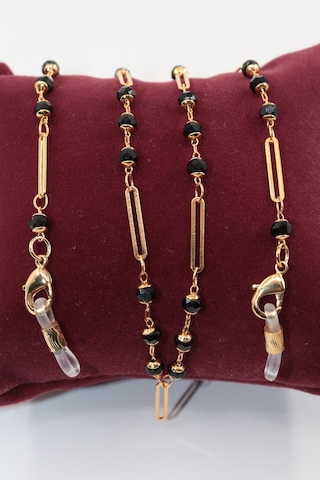 22 Ayar Altın Kaplama Gözlük Zinciri Sitilinizin İmzası Taşlı Boncuklu Gözlük İpi Askısı Aksesuarı Gold