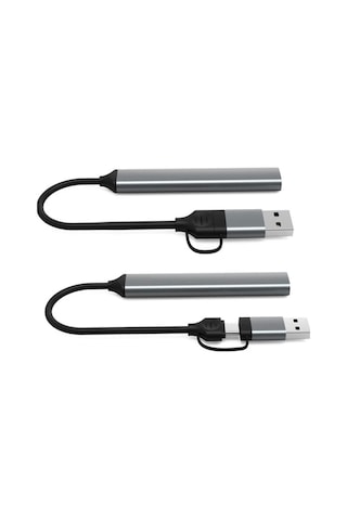 Lunatic 8030 Type-c Usb 3.0 7 İn 2 Portlu Hub Otg 7 Port Çoğaltıcı Pc Telefon Bilgisayar Uyumlu Veri Aktarımı Mouse Klavye Kullanımı İçin