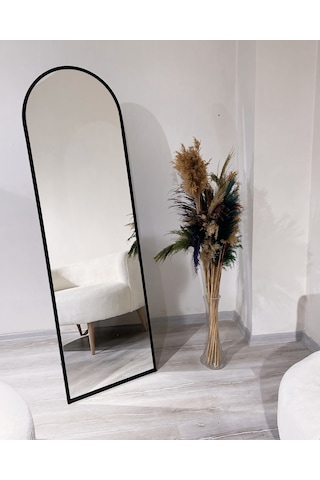 Siyah Oval Ayaklı Boy Aynası 50x160 Siyah