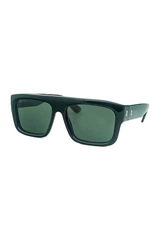 Gucci Gg 1461s 001 55 Unisex Dikdörtgen Siyah Kemik Güneş Gözlüğü