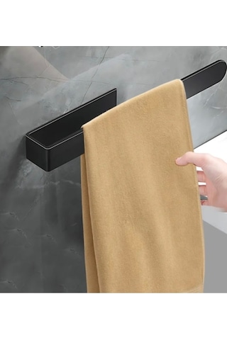 Dione Store Mat Siyah Lüx Tasarım Havlu Askısı Kendinden Yapışkanlı Siyah
