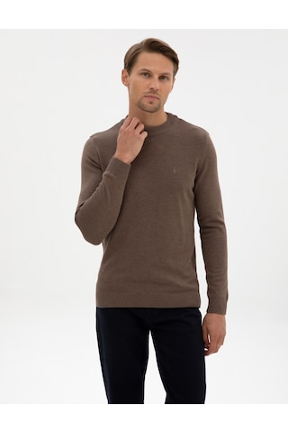 Pierre Cardin Vizon Melanj Slim Fit Çeyrek Yaka Basic Triko Kazak 50315456-vr174 Diğer