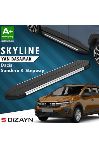 S-dizayn Dacia Sandero 3 Stepway Skyline Krom Yan Basamak 183 Cm 2020 Üzeri A+ Kalite