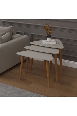 3 Lü Üçgen Zigon Sehpa Ahşap Ayaklı-sehpa02-kül Gri