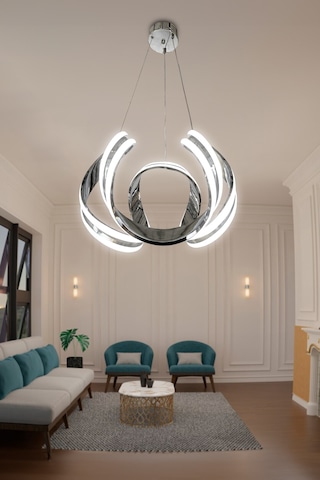 Arya Çift Yönlü Sıralı Led Avize - - Kumandalı / Krom Krom