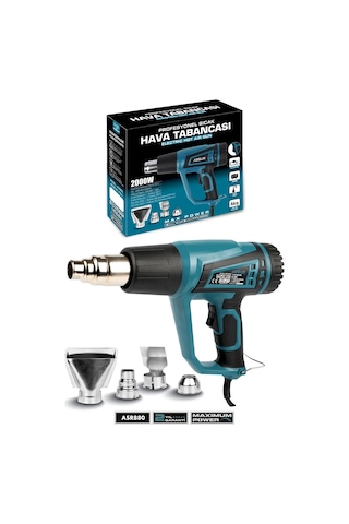 Assur 2000W 2 Kademeli 4 Başlıklı Sıcak Hava Tabancası - 3083