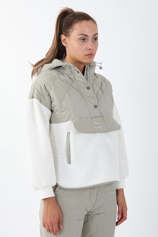 Maraton Sportswear Comfort Kadın Kapşonlu Uzun Kol Outdoor Ekru Sweatshirt 21441-ekru