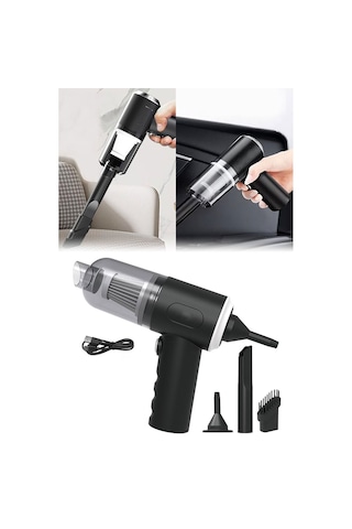 3in1 Çekme - Üfleme Oto-araç - Ev El Tipi Süpürge Usb Şarjlı Mini - Taşınabiliri Hs-22 5639