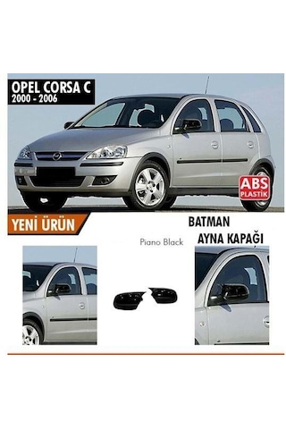 Ebal Otomotiv Opel Corsa C Yarasa Batman Ayna Kapağı Piano Siyah ABS 2000-2006