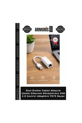 Özel Üretim Tablet Aktarım Çözüm Ethernet Dönüştürücü Usb 2.0 Çevirici Adaptörü Yd75 Beyaz