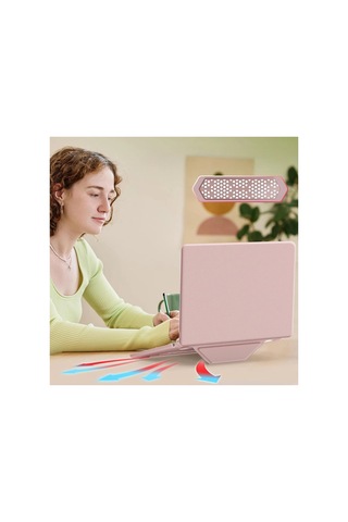 Apple Macbook Uyumlu Pro 14 2021 Macbook Uyumlu Deri - Kapak - Pembe