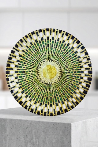 Grandora Modern Yeşil Desenli 6 Adet 27 Cm Servis Tabağı Tatlı, Pasta, Servis, Kahvaltı Tabağı Seti Yeşil