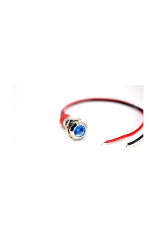 Kablolu 8mm Mini Metal Mavi Göz Lamba Led 12v 24v