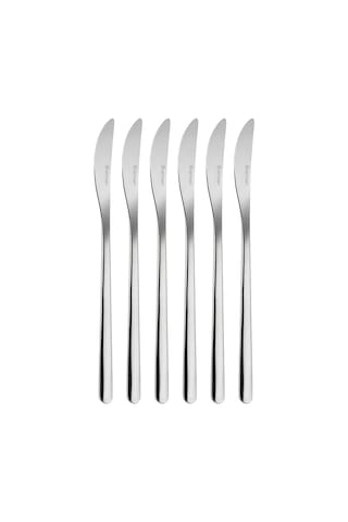 Emsan Bead 6 Parça 18/10 Paslanmaz Çelik Yemek Bıçağı Seti Platin Gümüş