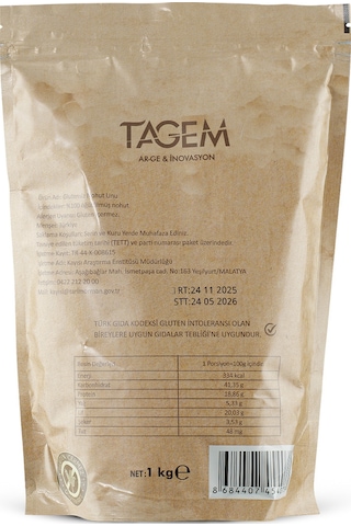 Kaem Glutensiz Nohut Unu 1 KG