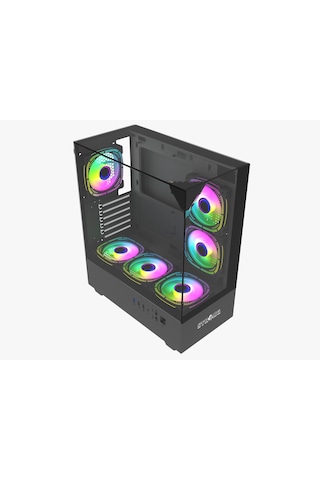 Strong Diamond Siyah 6X120MM Argb Atx Gaming Bilgisayar Kasası Powersız