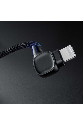 Benks M15 MFI Dual Right-Angle Fast Charging Hızlı Şarj Kablo 3A 480 Mpbs ZORE-218126 Siyah