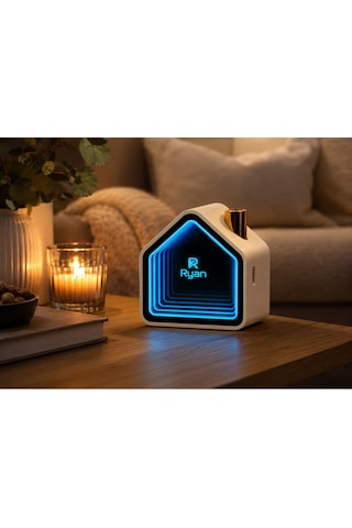 Aura Bluetooth Hoparlör Infinity Ayna Led Işıklı Tws Çift Eşleştirme Bluetooth 6.0 2000mah Şarjlı Taşınabilir Hoparlör Ry-neo1
