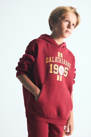 Defacto Galatasaray Baskılı Kanguru Cepli Kapüşonlu Sweatshirt Erkek Çocuk I6540a826wnrd119 Kırmızı-rd119