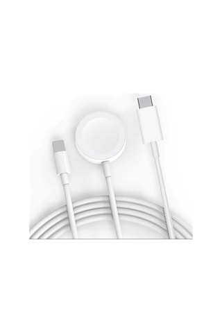 Mobilefix Beyaz Akıllı Saat Wireless To Lightning Type-c Şarj Kablosu 1.2m