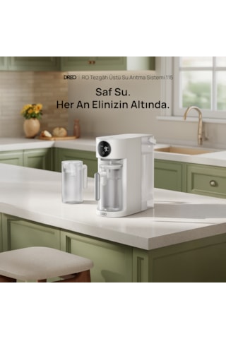Dreo Water Filter 115 Su Arıtma Cihazı, 7 Aşamalı Ro , 5l Tanklı, Tds Ölçerli, Kurulumsuz 5 Litre