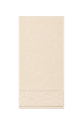 El Yüz Havlusu 50x90 Cm %100 Pamuk Kısmi Kadife Jakar Nova Collection Krem