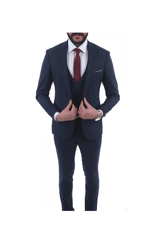 Jan Carlucci Slimfit Yelekli Drop 6 Takım (476645965) Lacivert