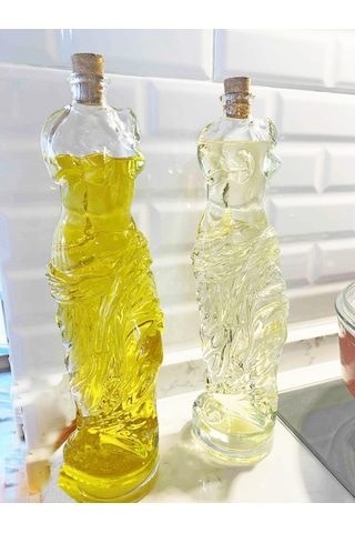 2 Adet Venüs Yağdanlık - Kadın Figürlü Sirkelik Sosluk 180 Ml Renkli