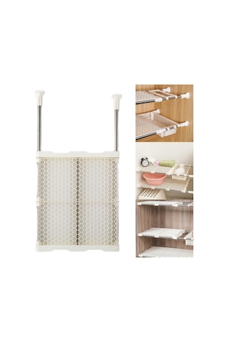 Homyl Dolap Gergi Rafı Katmanlı Organizatör 41cm-x-53-ila-80cm Beyaz Diğer