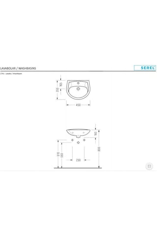 Serel Duvara Monte 35 x 45 CM Lavabo 2741Tds110H