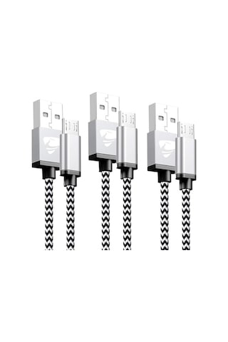 Micro-usb Hızlı Şarj Kablosu, 1 Metre, 2.1a, Kopmaz Naylon Örgülü Veri Kablosu, , Xiaomi Ve Micro-usb Girişli Tüm Cihazlar İle Uyumlu,