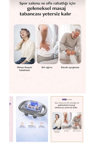 Nivego Yeni Nesil Masaj Tabancası 6 Başlıklı Ayarlanabilir Hız Seviyesi Type-c Şarjlı 1500 Mah Güçlü Kas Siyah