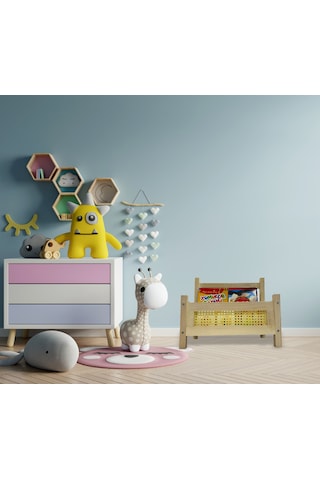 Ahşap Montessori Bank Kitaplık ve Dergilik