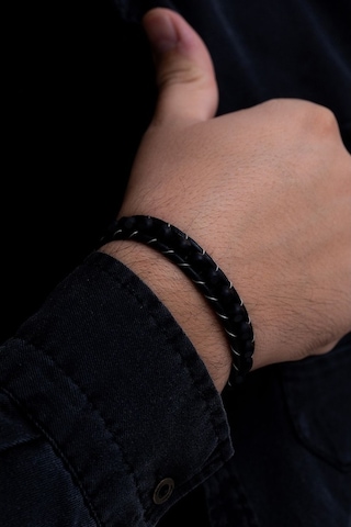 Erkek Çelik Bileklik - Benekli Oniks Doğaltaş Erkek Deri Bileklik Çelik