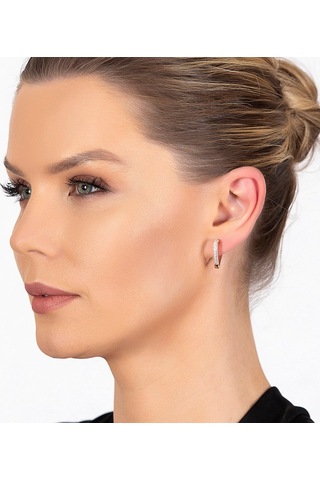 Gümüşhediyeal Starlight Diamond Zirkon Taşlı Kalp Tasarım Rose Renk 925 Ayar Gü