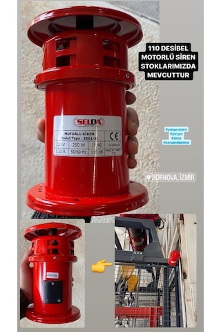 S1 Motorlu Siren 220v 110db Konvansiyonel Yangın Sistemine Uyumlu