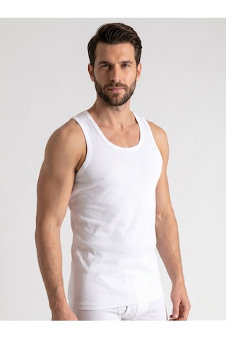 Nacar Store Erkek 7'li Paket Pamuklu Likralı Beyaz Atlet