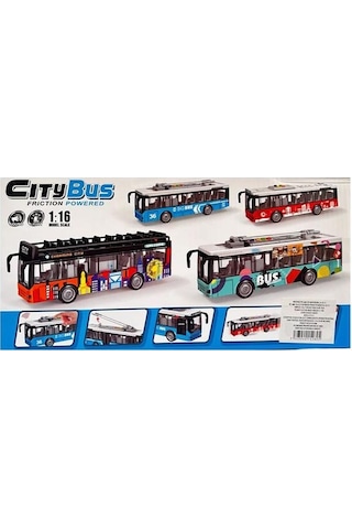 Ctoys Ses Ve Işıklı Oyuncak Şehir Otobüsü A1119-13 Mavi