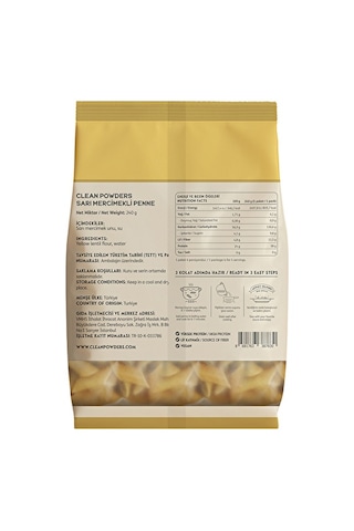 Clean Powders Protein Makarna Sarı Mercimek 240 Gr 2 Adet - Aromasız