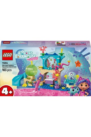 LEGO® Gabby’s Dollhouse Deniz Kızı Gabby’nin Akvaryum Macerası 11204 - 4 Yaş ve Üzeri Çocuklar için Okyanus Hayvanları İçeren Yaratıcı Oyuncak Yapım Seti (103 Parça)