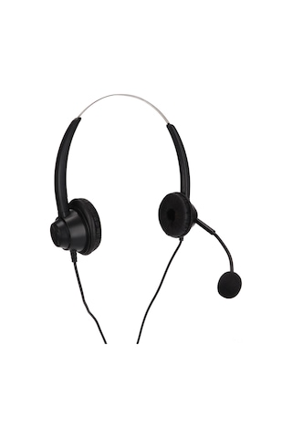 Xindoker H360d-pc İkili Kulaklı Müşteri Hizmeti Kulaklığı, Gürültü Engelleme Mikrofonlu, 3 Bölümlü Çift 3.5mm Plug, Sabit Telefon/voıp Uyumlu, Siyah