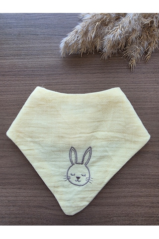 Venedy S Sleepy Bunny,lamb,kitty 3lü Nakışlı Müslin Bandana Önlük Seti Çok Renkli