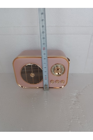 Speaker Fm Radyo Bluetooth Hoparlör Mp3 Çalar Usb Tf Aux Ses Bombası Kablosouz Hoparlör - Pembe- Tek