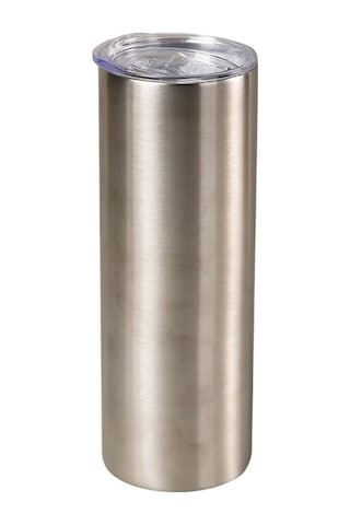 20oz Çift Katmanlı 304 Paslanmaz Çelik Araba Düz Termos Bardak Doğal Renk