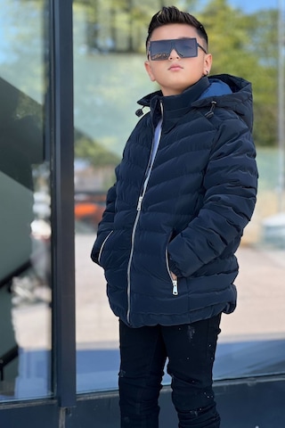 Pina Kids Erkek Çocuk Çıkarılabilir Kapüşonlu Sık Dikişli Nova Kumaş Kışlık Şişme Mont Km4016 Lacivert