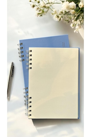 Fark Tanıtım Spiralli 80 Yaprak Noktalı A5 Defter, Not Defteri, Okul Defteri, 4 Farklı Renk Seçeneği 02 Placid Bl Genel
